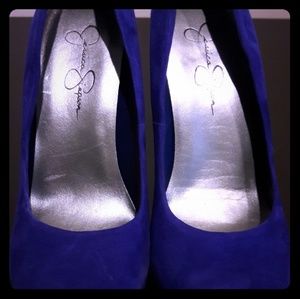 JESSICA SIMPSON Blue Suede Heels